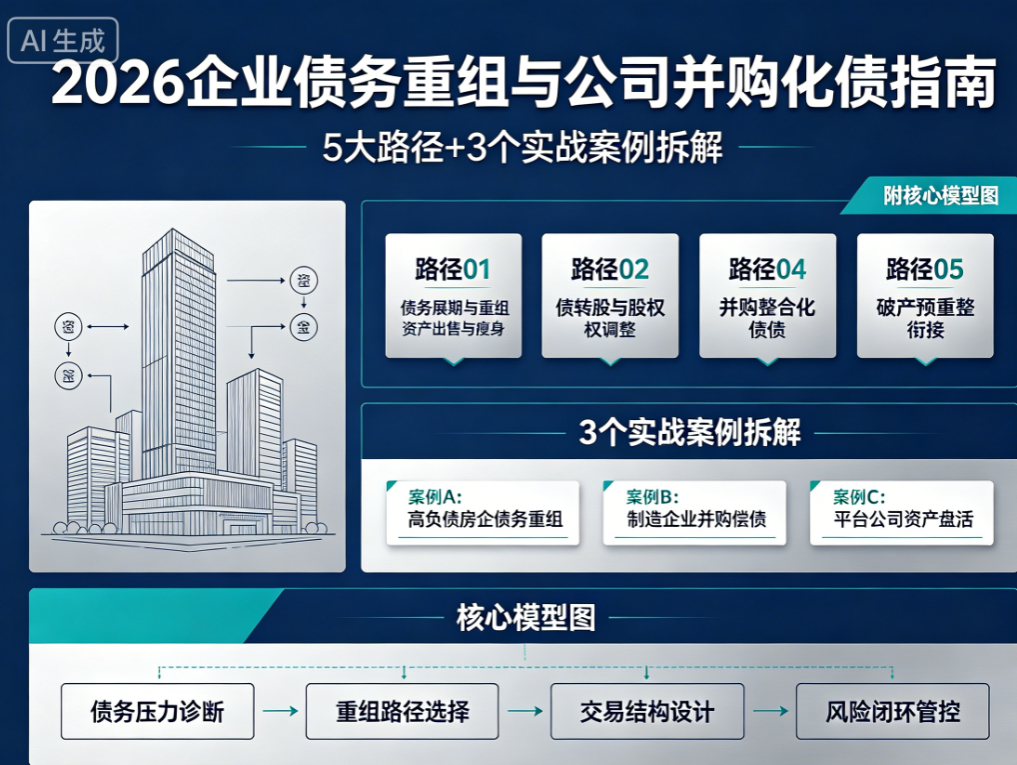 2026企业债务重组与公司并购化债指南｜5大路径+3个实战案例拆解（附核心模型图