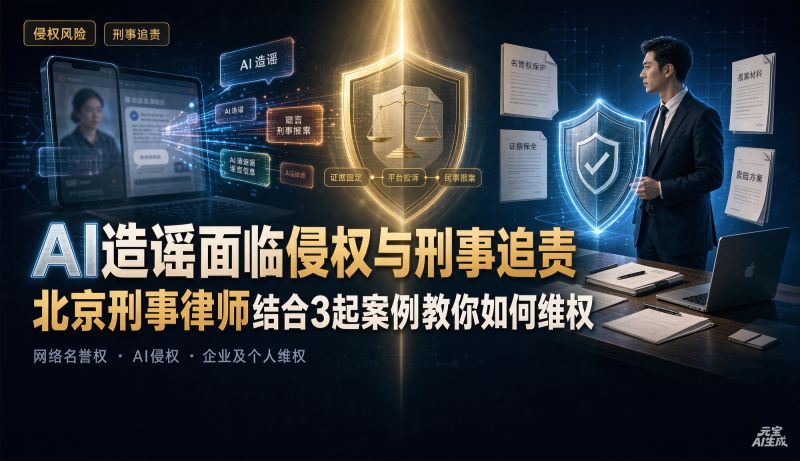 AI造谣面临侵权与刑事追责！北京刑事律师结合3起案例教你4步维权