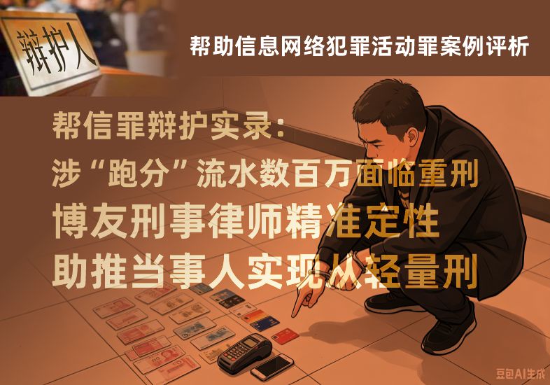 帮信罪辩护实录:涉“跑分”流水数百万面临重刑,博友刑事律师精准定性助推当事人实现