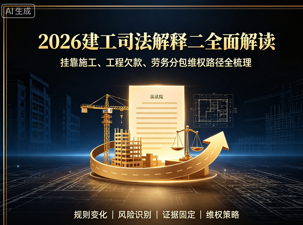 2026建工司法解释二全面解读:挂靠施工、工程欠款、劳务分包维权路径全梳理