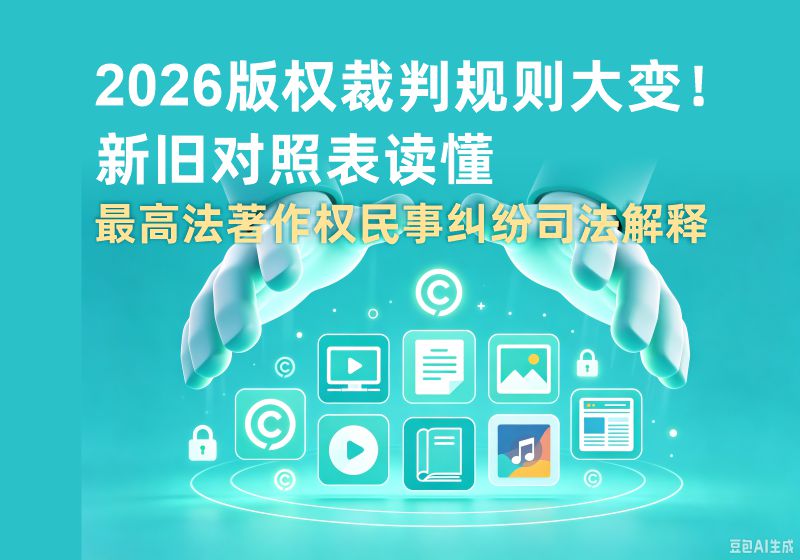 2026版权裁判规则大变！新旧对照表读懂《最高法著作权民事纠纷司法解释》